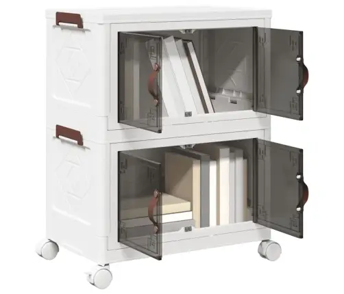 Glabāšanas Kaste Ar Riteņiem 2 Līmeņu, 28 L, 48,5X29,5X59,5 Cm Vidaxl