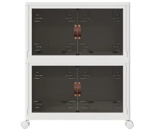 Saliekama Glabāšanas Kaste Ar Riteņiem 2 Līmeņu 75 L 64X40X76Cm Vidaxl