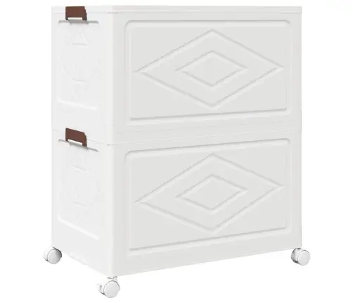 Saliekama Glabāšanas Kaste Ar Riteņiem 2 Līmeņu 75 L 64X40X76Cm Vidaxl