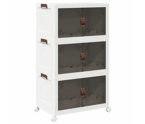 Glabāšanas Kaste Ar Riteņiem 3 Līmeņu, 75 L, 64X39,5X110,5 Cm Vidaxl