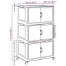Glabāšanas Kaste Ar Riteņiem 3 Līmeņu, 75 L, 64X39,5X110,5 Cm Vidaxl
