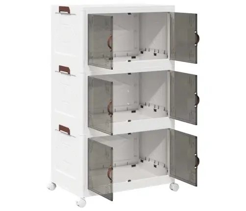 Glabāšanas Kaste Ar Riteņiem 3 Līmeņu, 75 L, 64X39,5X110,5 Cm Vidaxl