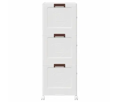 Glabāšanas Kaste Ar Riteņiem 3 Līmeņu, 75 L, 64X39,5X110,5 Cm Vidaxl