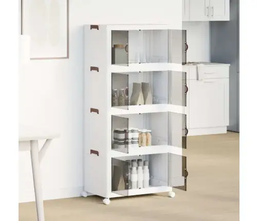 Glabāšanas Kaste Ar Riteņiem 4 Līmeņu, 75 L, 64X40X141,5 Cm Vidaxl