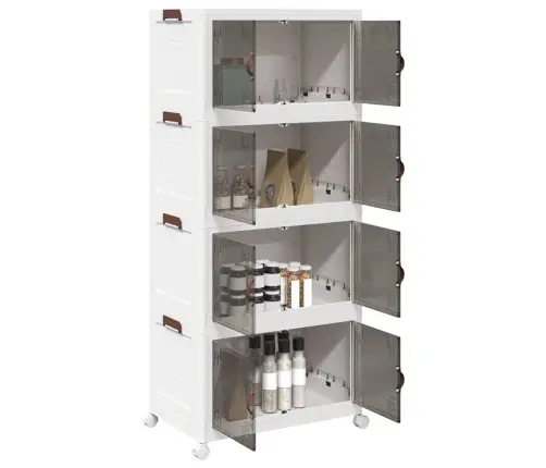 Glabāšanas Kaste Ar Riteņiem 4 Līmeņu, 75 L, 64X40X141,5 Cm Vidaxl