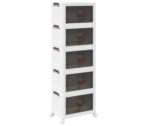 Glabāšanas Kaste Ar Riteņiem 5 Līmeņu, 28 L, 48,5X29,5X139 Cm Vidaxl