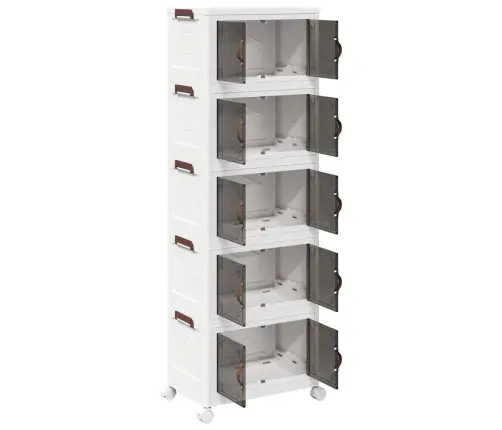 Glabāšanas Kaste Ar Riteņiem 5 Līmeņu, 28 L, 48,5X29,5X139 Cm Vidaxl