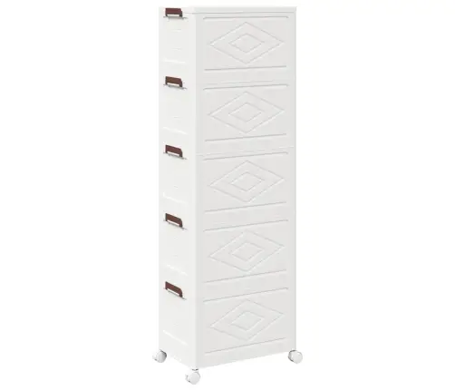 Glabāšanas Kaste Ar Riteņiem 5 Līmeņu, 28 L, 48,5X29,5X139 Cm Vidaxl