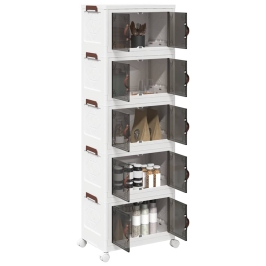 Glabāšanas Kaste Ar Riteņiem 5 Līmeņu, 28 L, 48,5X29,5X139 Cm Vidaxl