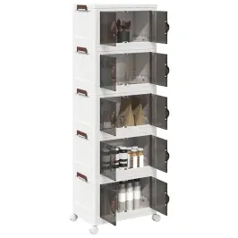 Glabāšanas Kaste Ar Riteņiem 5 Līmeņu, 28 L, 48,5X29,5X139 Cm Vidaxl