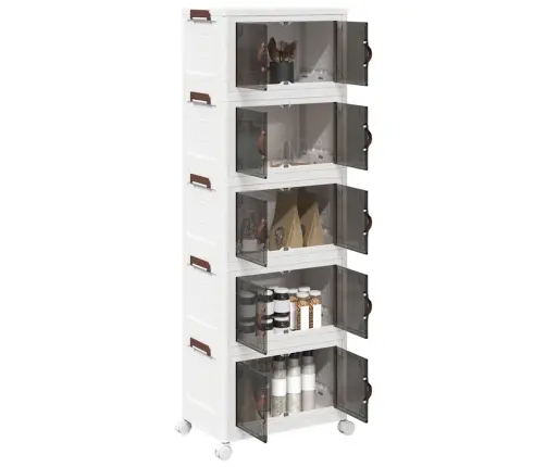Glabāšanas Kaste Ar Riteņiem 5 Līmeņu, 28 L, 48,5X29,5X139 Cm Vidaxl