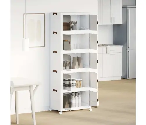 Saliekama Glabāšanas Kaste Ar Riteņiem 5 Līmeņu 75L 64X40X179Cm Vidaxl