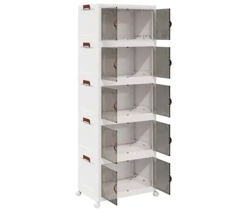 Saliekama Glabāšanas Kaste Ar Riteņiem 5 Līmeņu 75L 64X40X179Cm Vidaxl