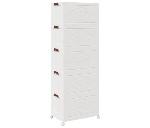 Saliekama Glabāšanas Kaste Ar Riteņiem 5 Līmeņu 75L 64X40X179Cm Vidaxl