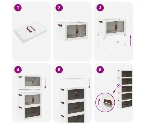 Saliekama Glabāšanas Kaste Ar Riteņiem 5 Līmeņu 75L 64X40X179Cm Vidaxl