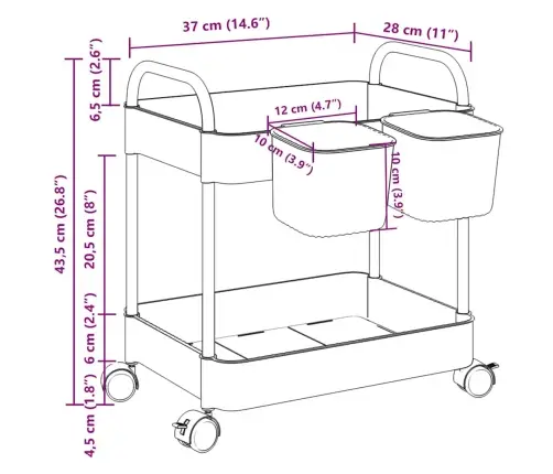 Hoiukäru 2-Korruseline Läbipaistev 37X28X43,5 Cm Akrüül