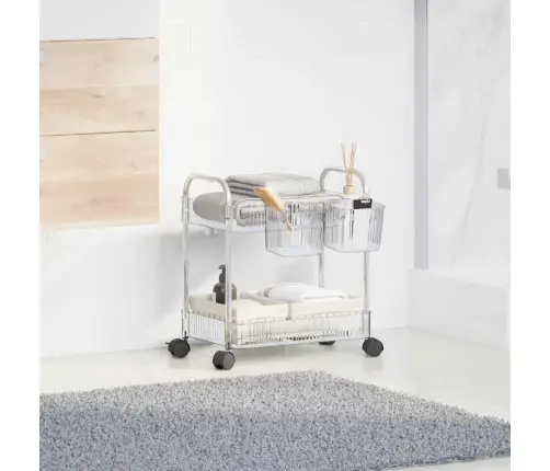 Uzglabāšanas Ratiņi 2 Līmeņu Caurspīdīgi 37X28X43,5 Cm Akrils Vidaxl