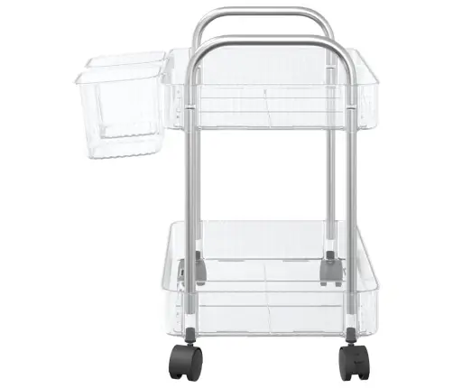 Uzglabāšanas Ratiņi 2 Līmeņu Caurspīdīgi 37X28X43,5 Cm Akrils Vidaxl