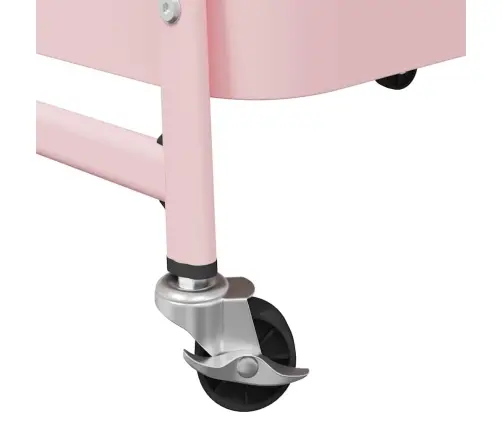 Glabāšanas Ratiņi 3 Līmeņu Rozā 42X41,5X77 Cm Tērauds Vidaxl