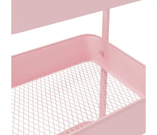 Glabāšanas Ratiņi 3 Līmeņu Rozā 42X41,5X77 Cm Tērauds Vidaxl