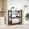Uzglabāšanas Plaukts Uz Riteņiem Melns 71X34X88 Cm Tērauds Vidaxl