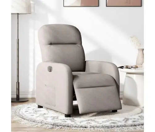 Elektrisks Atpūtas Krēsls, Atgāžams, Pelēkbrūns Audums Vidaxl