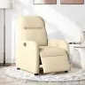 Elektrisks Atpūtas Krēsls, Atgāžams, Krēmkrāsas Audums Vidaxl
