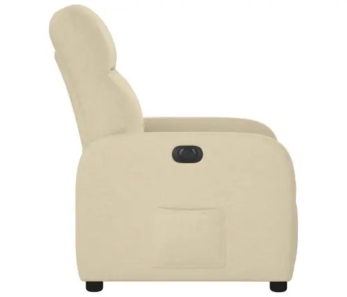 Elektrisks Atpūtas Krēsls, Atgāžams, Krēmkrāsas Audums Vidaxl