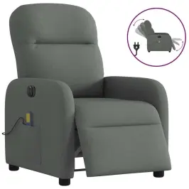 Elektrisks Masāžas Krēsls, Atgāžams, Tumši Pelēks Audums Vidaxl Elektrisks Masāžas Krēsls, Atgāžams, Tumši Pelēks Audums Vidaxl