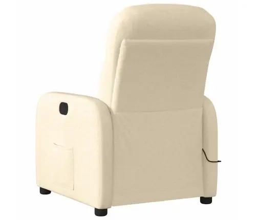 Elektrisks Masāžas Krēsls, Atgāžams, Krēmkrāsas Audums Vidaxl Elektrisks Masāžas Krēsls, Atgāžams, Krēmkrāsas Audums Vidaxl