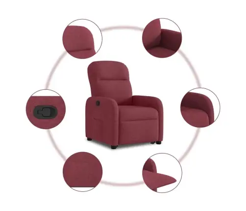 Püsti Tõusmist Toetav Tugitool, Veinipunane, Kangas