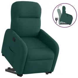 Atpūtas Krēsls, Paceļams, Atgāžams, Tumši Zaļš Audums Vidaxl