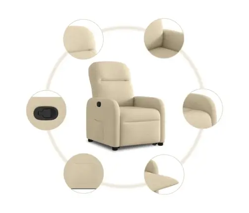 Püsti Tõusmist Toetav Tugitool, Kreemjas, Kangas