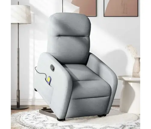 Püsti Tõusmist Toetav Massaažitool, Helehall, Kangas