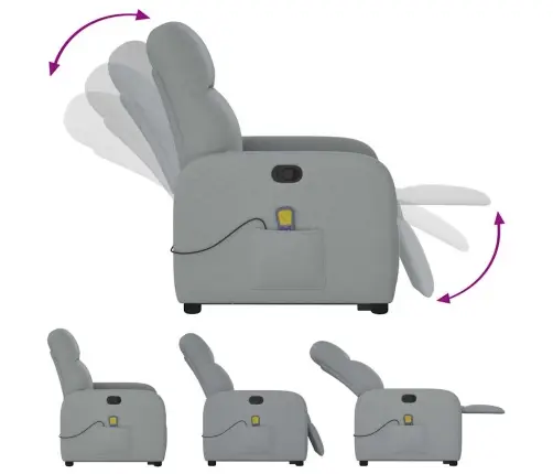 Püsti Tõusmist Toetav Massaažitool, Helehall, Kangas