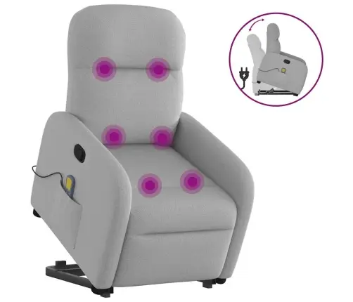 Püsti Tõusmist Toetav Massaažitool, Pilvehall, Kangas