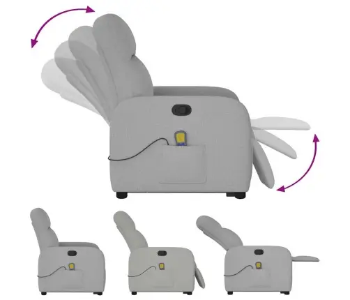 Püsti Tõusmist Toetav Massaažitool, Pilvehall, Kangas