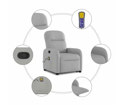 Püsti Tõusmist Toetav Massaažitool, Pilvehall, Kangas