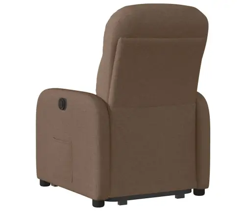 Elektrisks Atpūtas Krēsls, Paceļams, Atgāžams, Brūns Audums Vidaxl