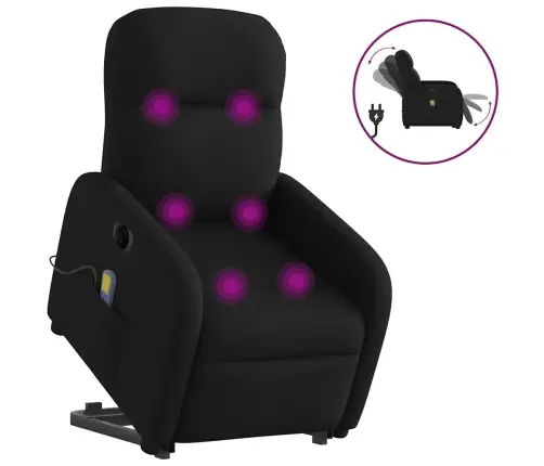 Elektrisks Masāžas Krēsls, Paceļams, Atgāžams, Melns Audums Vidaxl Elektrisks Masāžas Krēsls, Paceļams, Atgāžams, Melns Audums Vidaxl