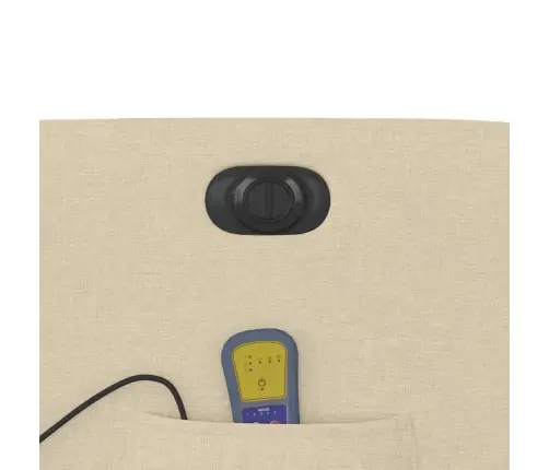 Elektrisks Masāžas Krēsls, Paceļams, Krēmkrāsas Audums Vidaxl