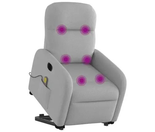 Elektrisks Stāvus Masāžas Atpūtas Krēsls Mākonis Pelēks Audums Vidaxl