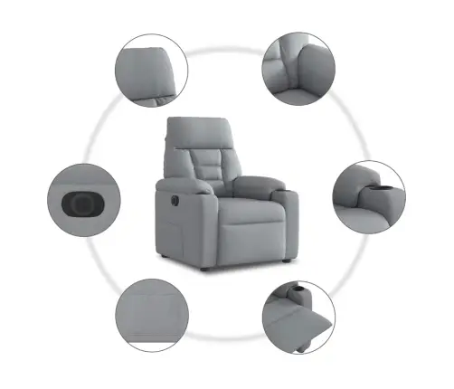 Elektrisks Atpūtas Krēsls, Atgāžams, Gaiši Pelēks Audums Vidaxl