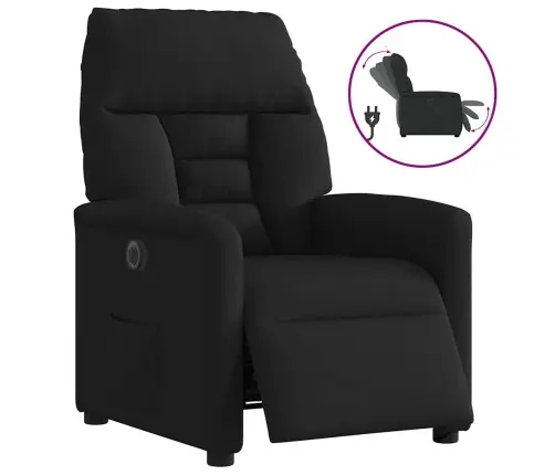 Elektrisks Atpūtas Krēsls, Atgāžams, Melns Audums Vidaxl