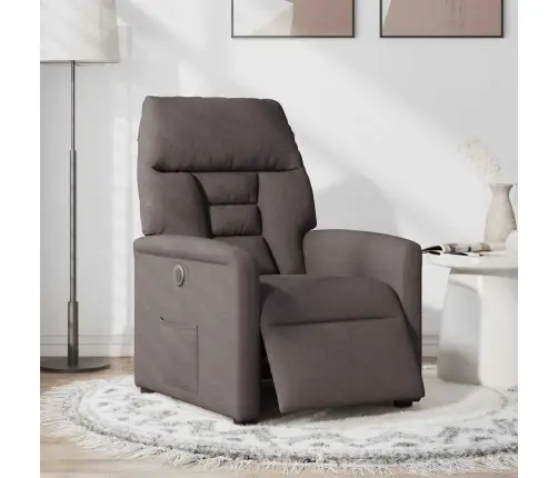 Elektrisks Atpūtas Krēsls, Atgāžams, Tumši Brūns Audums Vidaxl