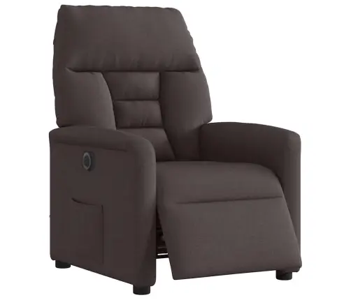 Elektrisks Atpūtas Krēsls, Atgāžams, Tumši Brūns Audums Vidaxl
