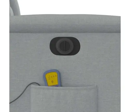 Elektrisks Masāžas Krēsls, Atgāžams, Gaiši Pelēks Audums Vidaxl