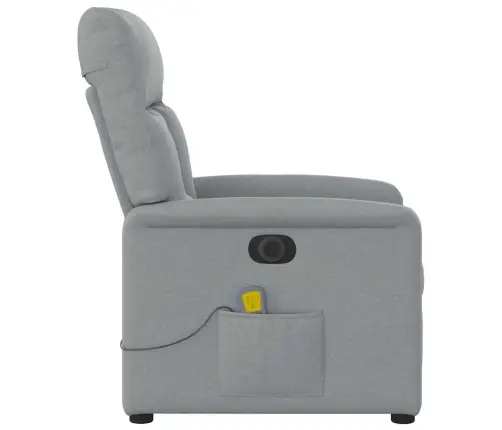 Elektrisks Masāžas Krēsls, Atgāžams, Gaiši Pelēks Audums Vidaxl