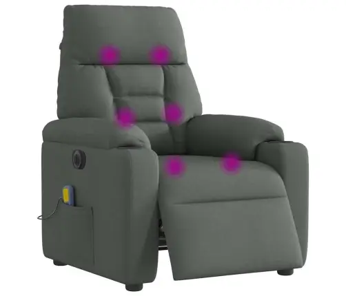 Elektrinis Masažinis Krėslas, Tamsiai Pilkas, Audinys