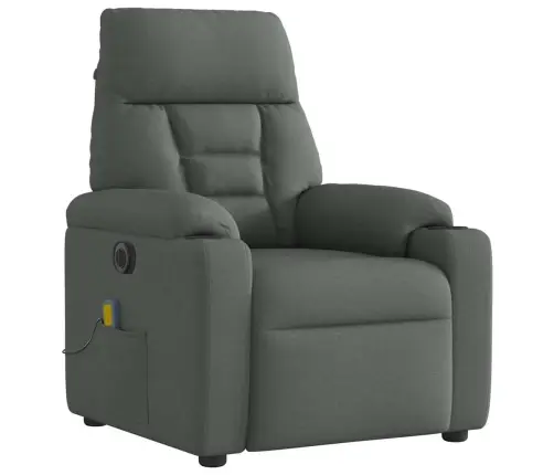 Elektrinis Masažinis Krėslas, Tamsiai Pilkas, Audinys